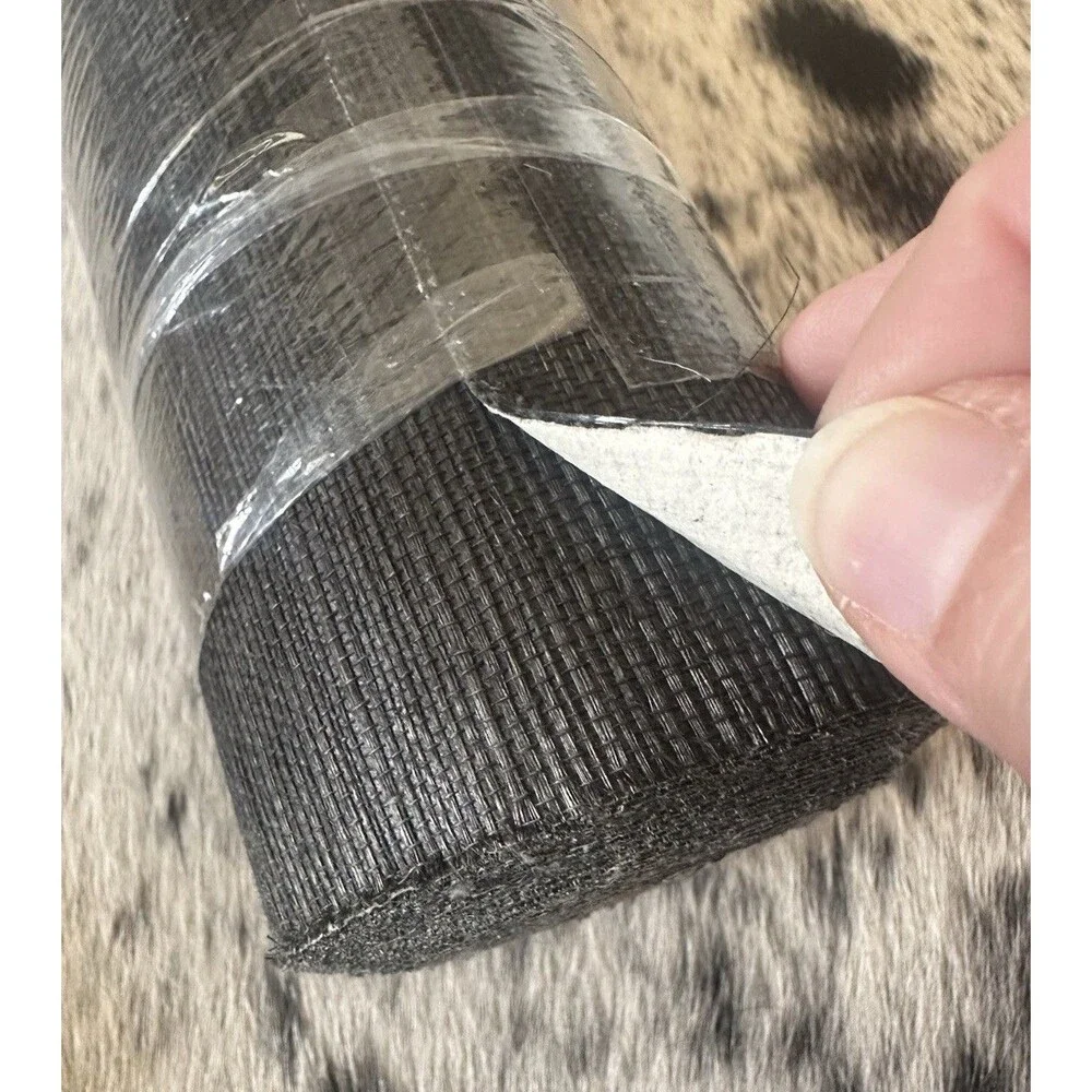 Schumacher Natural Grasscloth Haruki Wallpaper Roll Jet (Black) #5004715 run 007